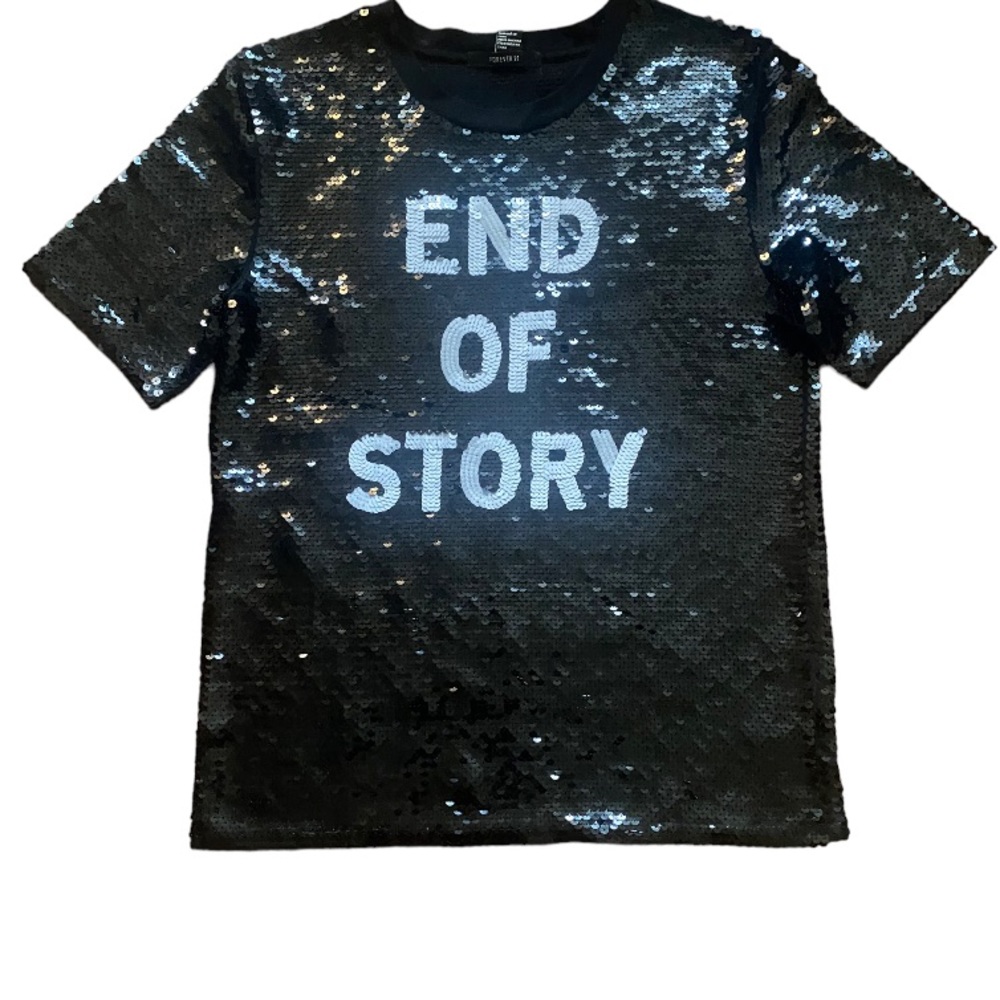 Trendy black sequin top